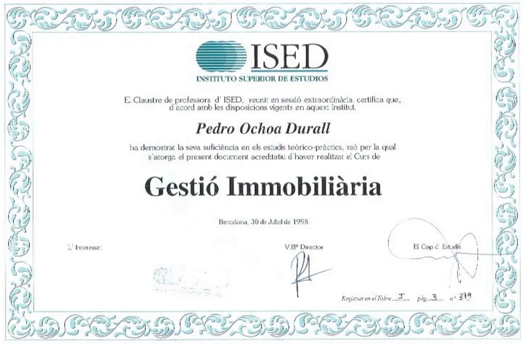 Diploma en Gestión Inmobiliaria — ISED